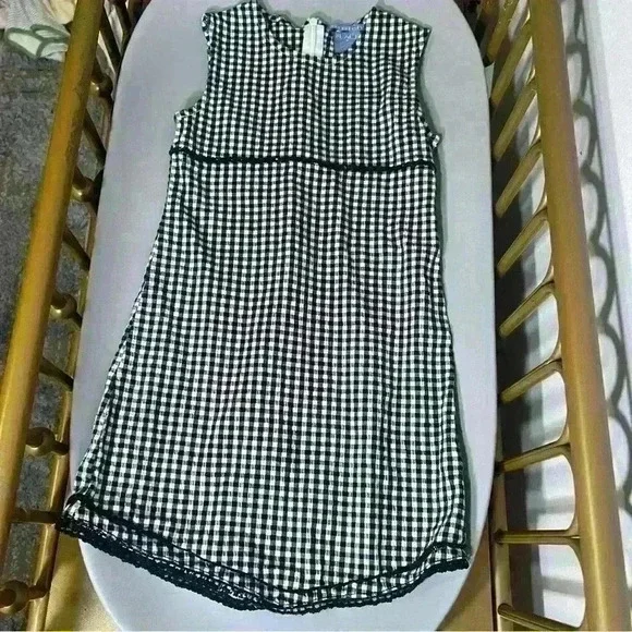 Vintage cotton plaid sequin gingham girls 90s holiday dress no flaws checkered - Picture 2 of 5